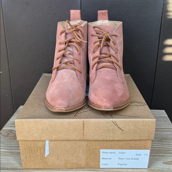 Anthropologie Paprika Lace-Up Suede Boots - Picture 7 of 7